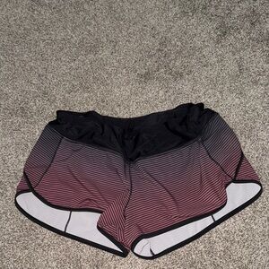 Lululemon 2.5” Black and Pink Hotty Hot Shorts